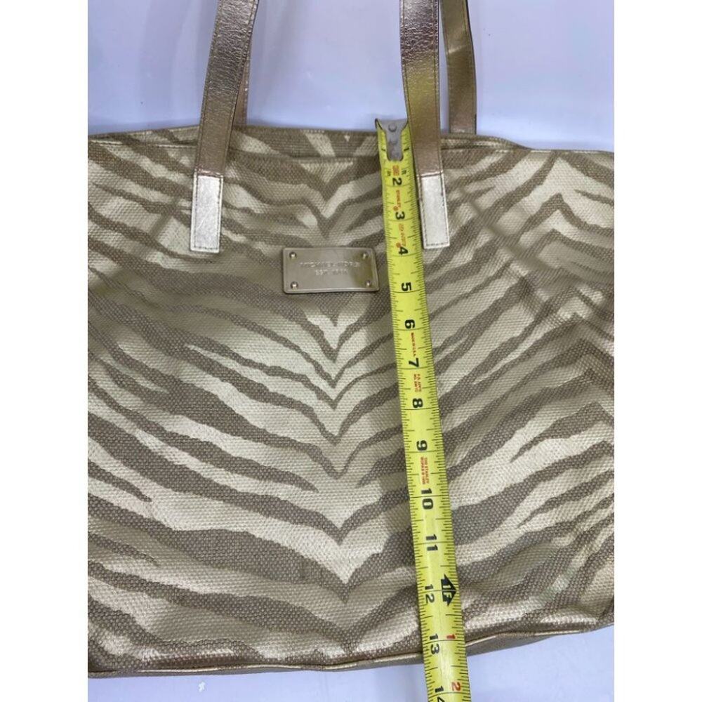 MICHAEL KORS Gold Tan Large Inter Woven Tote Bag - Picture 5 of 16